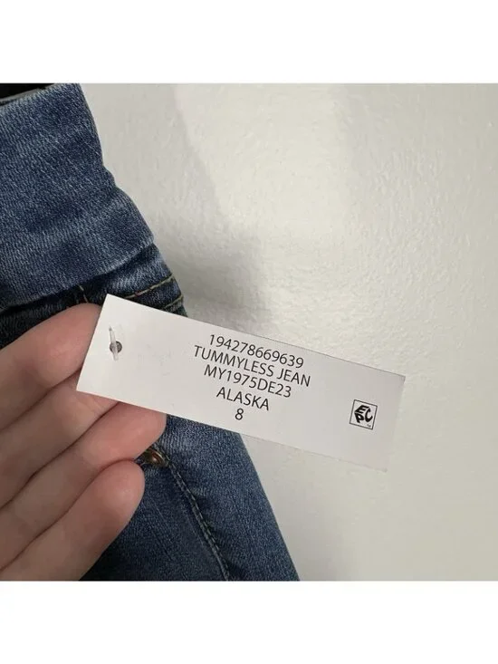 Seven7 Women SZ 8 Alaska Blue Medium Wash Tummy Less High Rise Skinny Jeans NWT - Picture 6 of 14